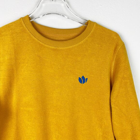 Dutch Bros Fuzzy French Terry Crewneck Sweatshirt Gold Small - Picture 3 of 5